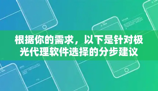 根据你的需求,以下是针对极光代理软件选择的分步建议 根据你的需求,以下是针对极光代理软件选择的分步建议